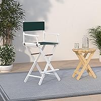 Vista 84 de Casual Home - Silla de director de 30 in, marco blanco, con lona color blanco, altura de barra