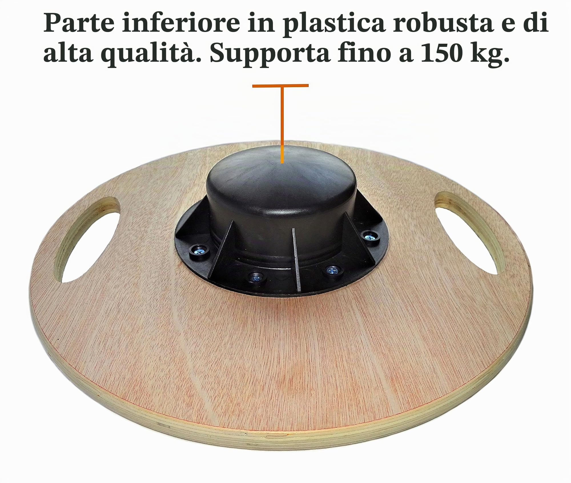 Tavola Pedana propriocettiva di Equilibrio di Legno, Balance Board Fitness Esercizio Coordinamento Diametro 39,5 cm