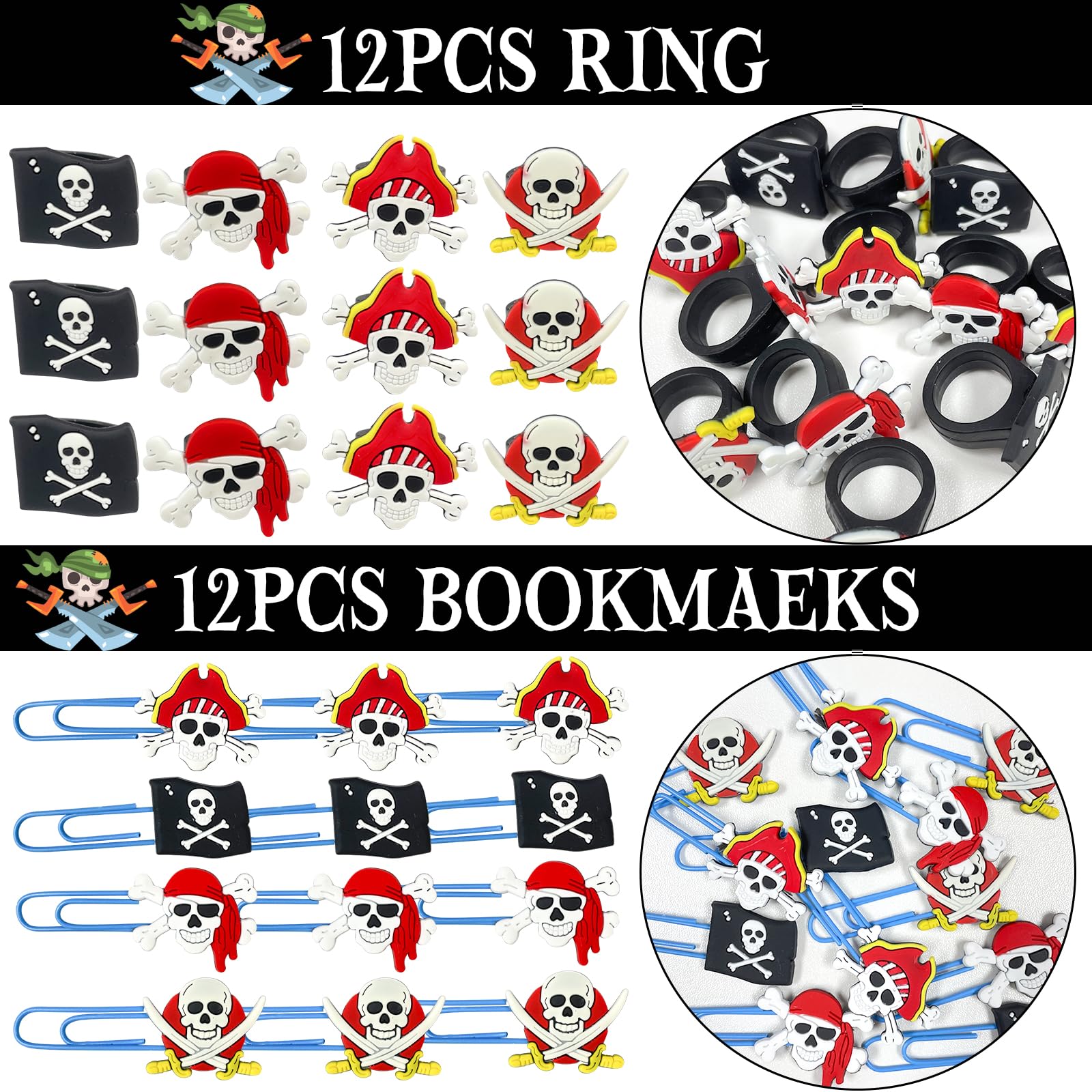 PQKL-party Gadget Pirati, Pirata Party Pensierino Pirata Compleanno per Bambini, Festa dei Pirati, Feste di Compleanno per Bambini, Sacchetti Regalo per Feste di Compleanno, Monete d'oro, Portachiavi