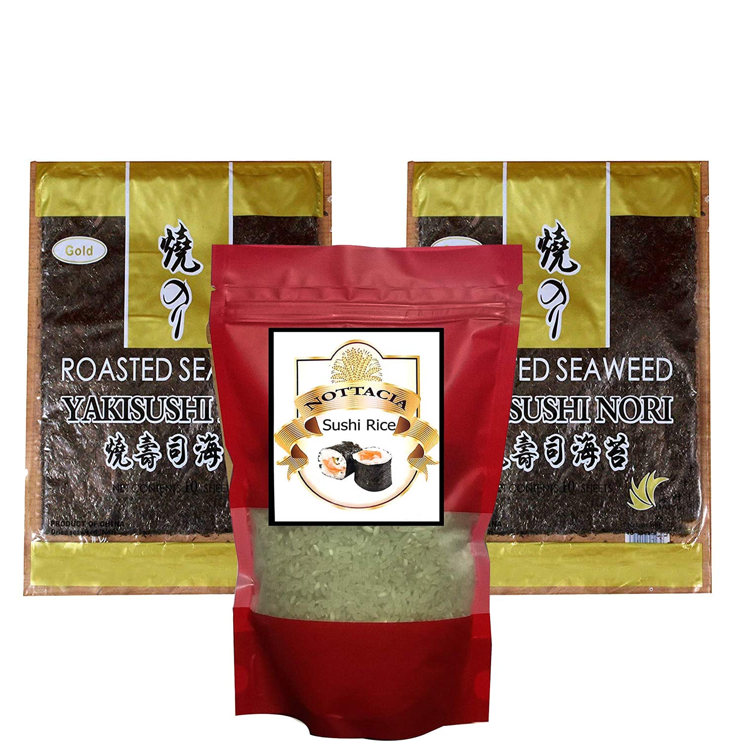 Nottacia Combo - Sushi Rice 500g and Yakisushi Roasted Nori Sheets(20)