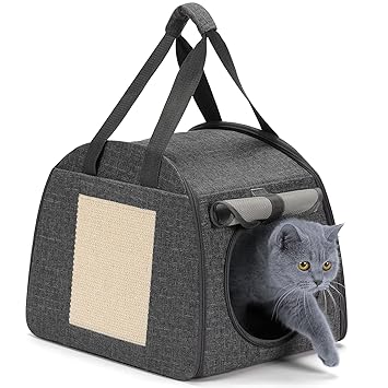 PET Cat Carrier with Scratching Board, Dog Carrier Pet Carrier for Small Medium Cats Dogs Puppies of 20 Lbs, Airline Approved Soft Sided Pet Travel Carrier, Dog Carriers for Small Dogs