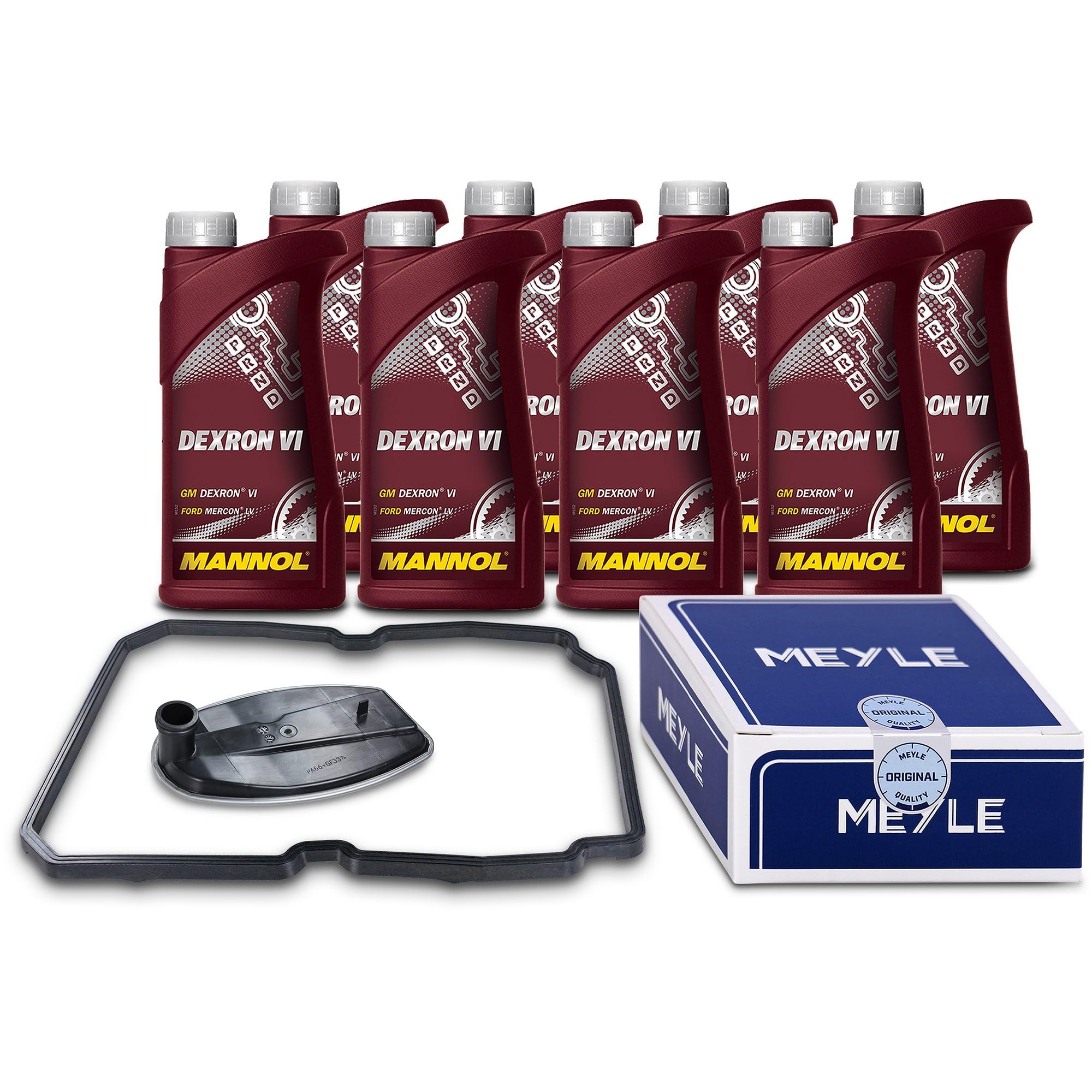 Set bestehend aus 8x 1 L Dexron VI, 1x Hydraulikfiltersatz Automatikgetriebe 722.6 40671099 Kompatibel mit: CHRYSLER 300C, 300C Touring, CROSSFIRE, CROSSFIRE Roadster, JEEP COMMANDER