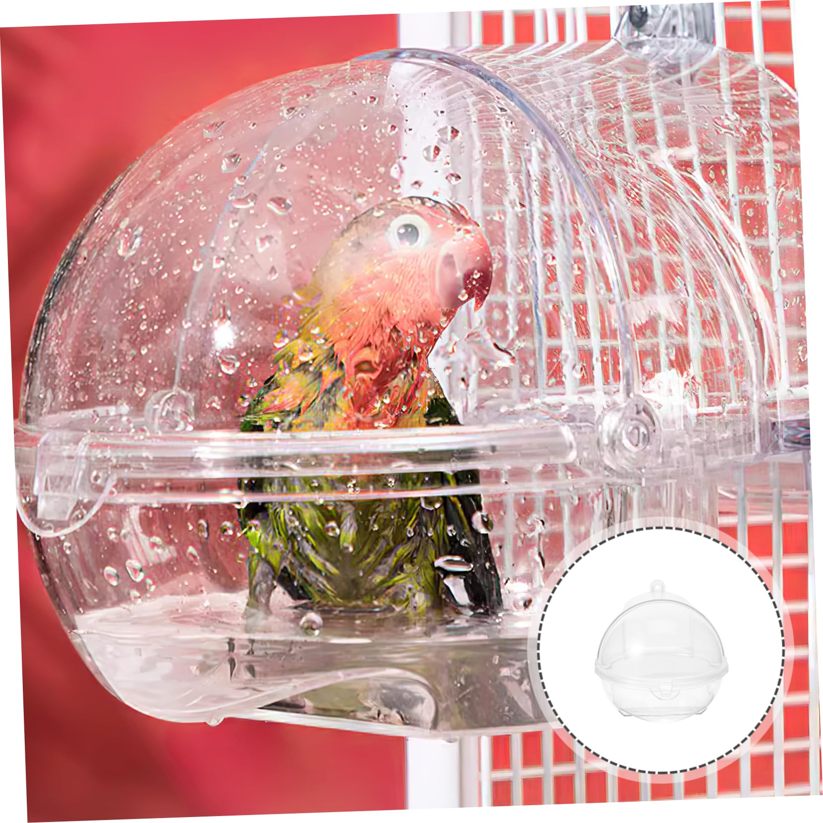 BESPORTBLE Hängende Vogelbadewanne - Transparente Badewanne Für Sittiche Und Papageien