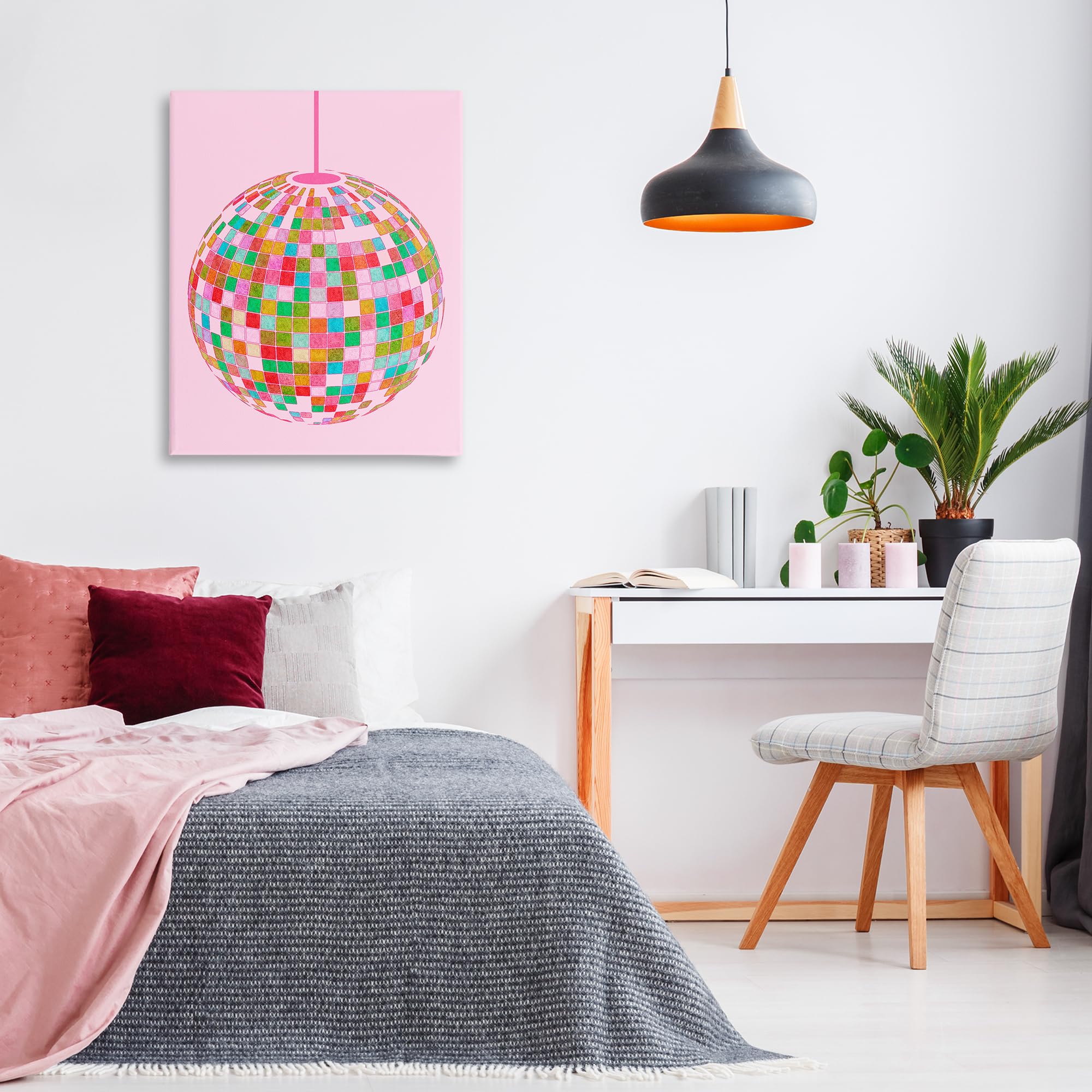 Stupell Industries Bold Patterned Disco Ball Canvas Wall Art Design by Daphne Polselli