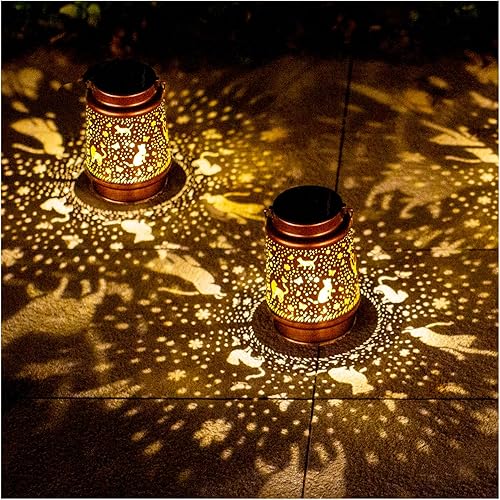 Miniatura 8 de Bigfoot - Faroles solares colgantes impermeables para exteriores, luces solares colgantes de pie grande, regalos para hombres y mujeres, faroles LED