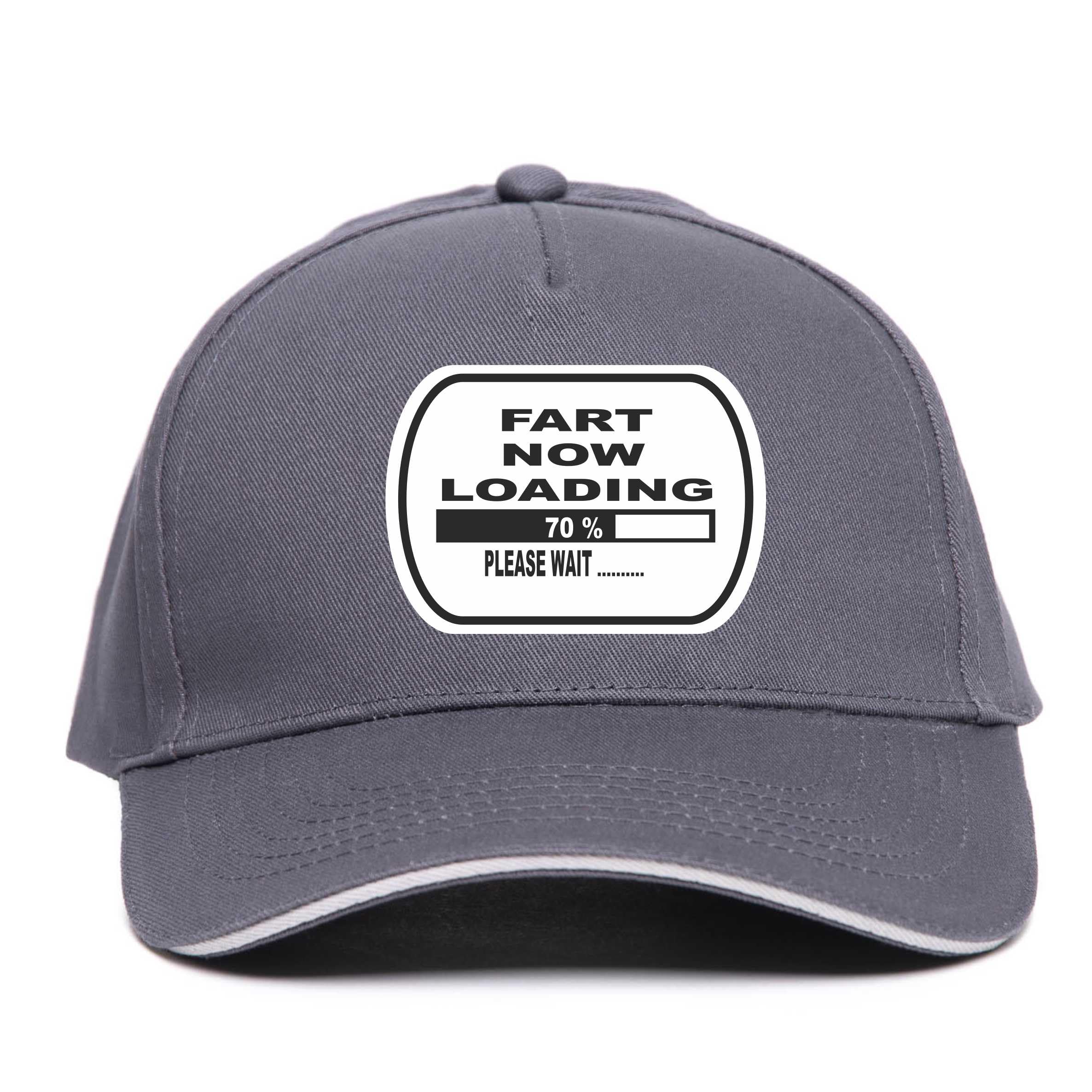 Print4u Unisex Grey Baseball Cap Fart Loading Funny Slogan Birthday Hat Gift