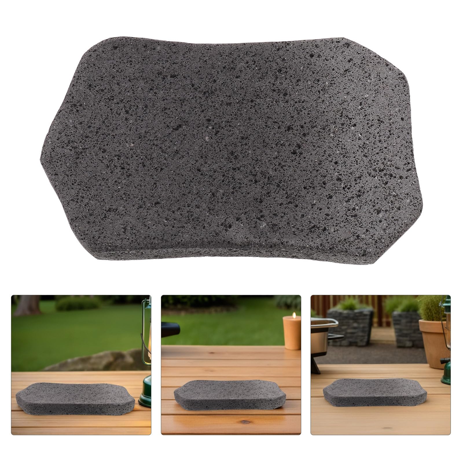 GALPADA Pietra Lavica Naturale per Barbecue Forma Unica, Resistente al Calore e Facile da Pulire, per Grigliare Verdure e Bistecche in Cucina Domestica o All'aperto