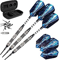 Viper Astro 80% Tungsten Soft Tip Darts with Case - Slim Barrels, Secure Shafts & Precision Grip for Tight Groupings