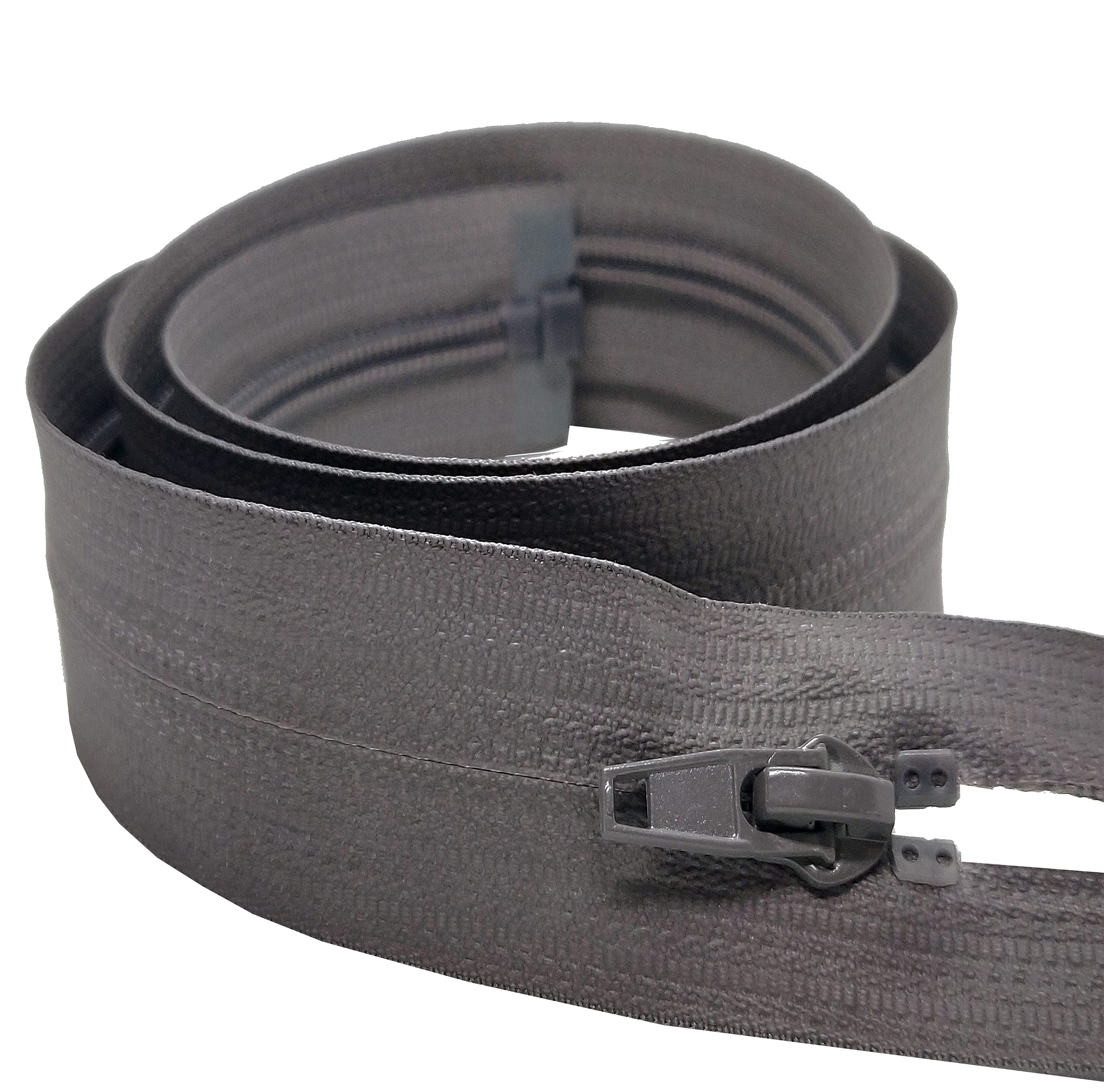 Zips & Bobs Grey Replacement Waterproof Zip Size #5 Open End Fastener Single Slider Nylon Coil Water Resistant Zipper (, 80Cm (31.5''))