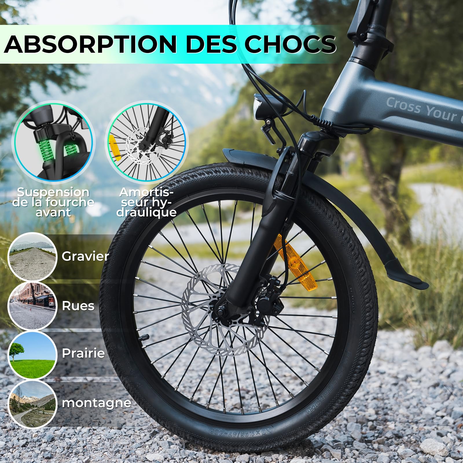 A Dece Oasis ADO Air20S 20'' Vélo Électrique Pliable, Vélo Électrique Portable 18.5 kg, Smart E-Bike avec 3 Modes de Conduite, Batterie Amovible 36V/9.6Ah, Autonomie de 100 km