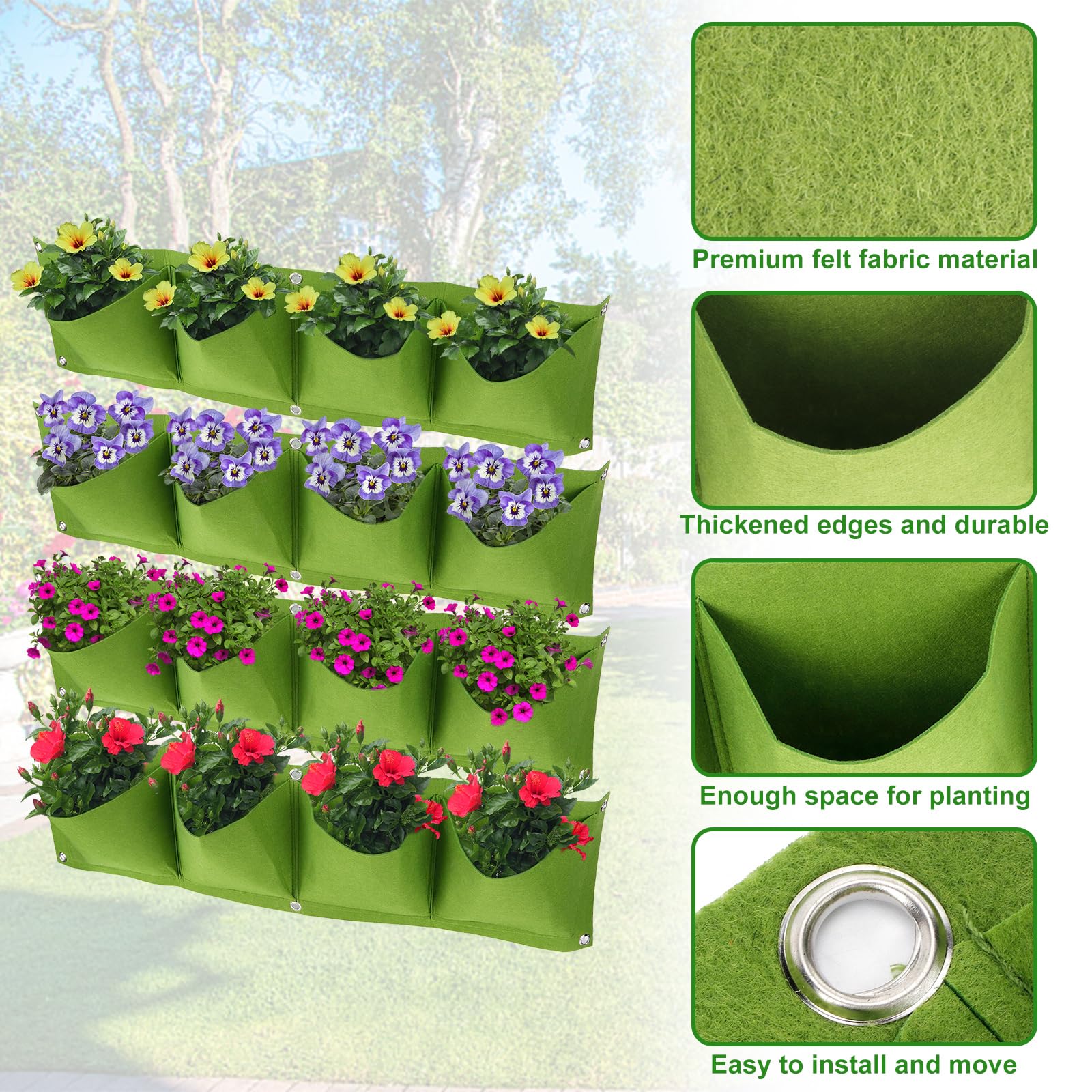 mumisuto 4Pcs Hanging Plant Grow Bags - Image 3
