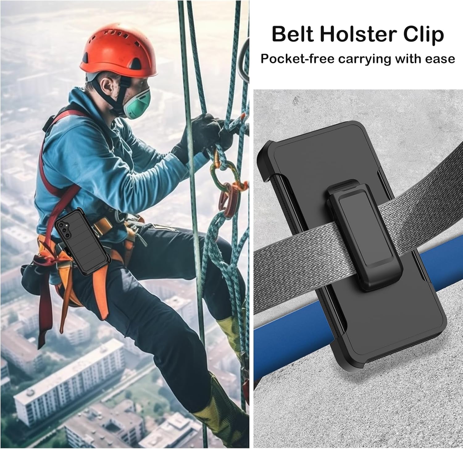 for Samsung Galaxy S24 Case with Belt Clip Holster & Kickstand,Built-in Screen Protector,Heavy Duty Shockproof Drop Protection Military Grade Full Body Rugged Phone Cover (6.2 Inch) (Black) - Image 6