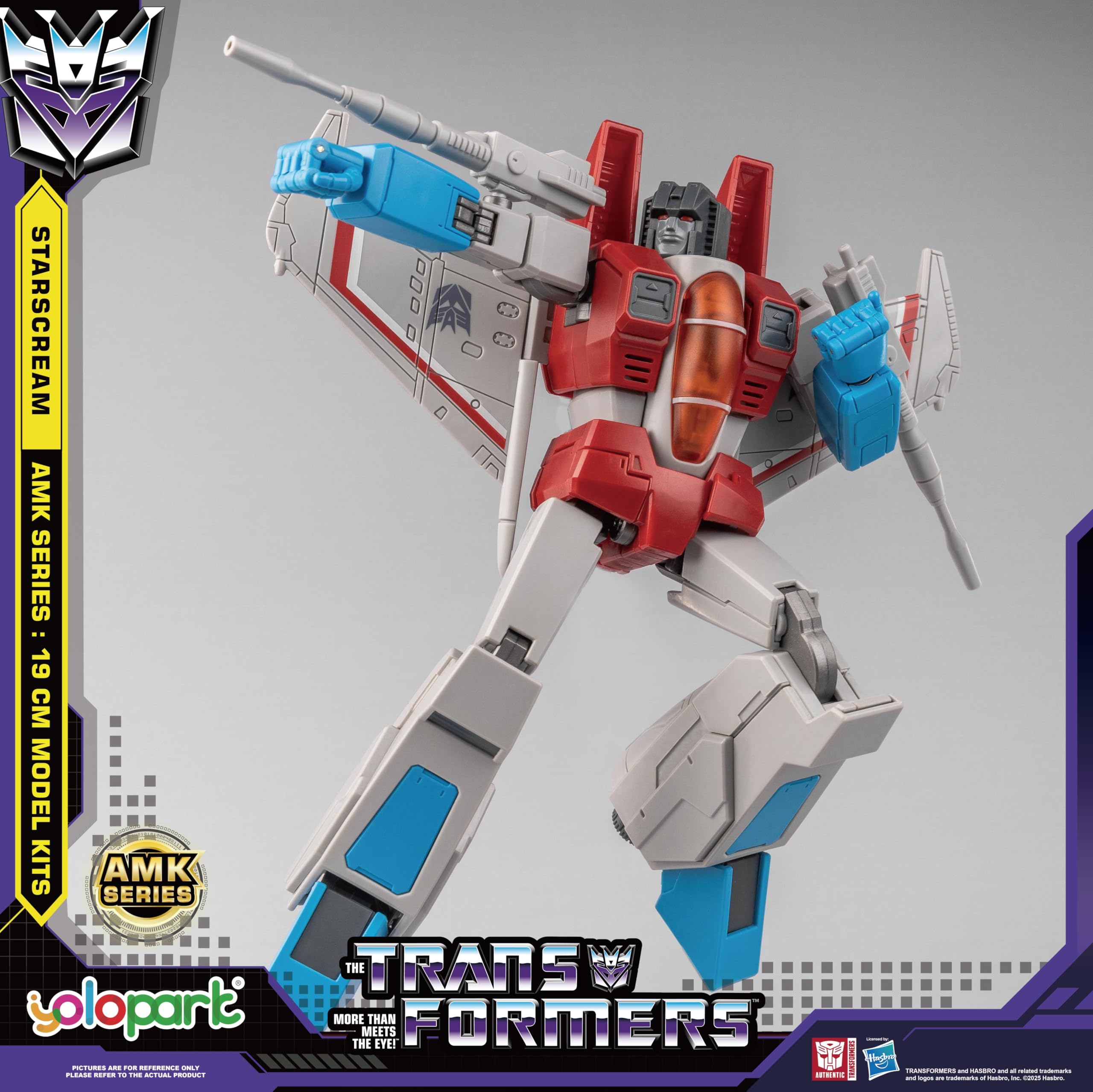 YOLOPARK Starscream Transformers Zabawki, seria AMK Transformers G1 Figurki akcji, 19 cm wysoce składane Zabawki z Decepticons dla dorosłych chłopców i dziewczynek, bez możliwości przekształcania