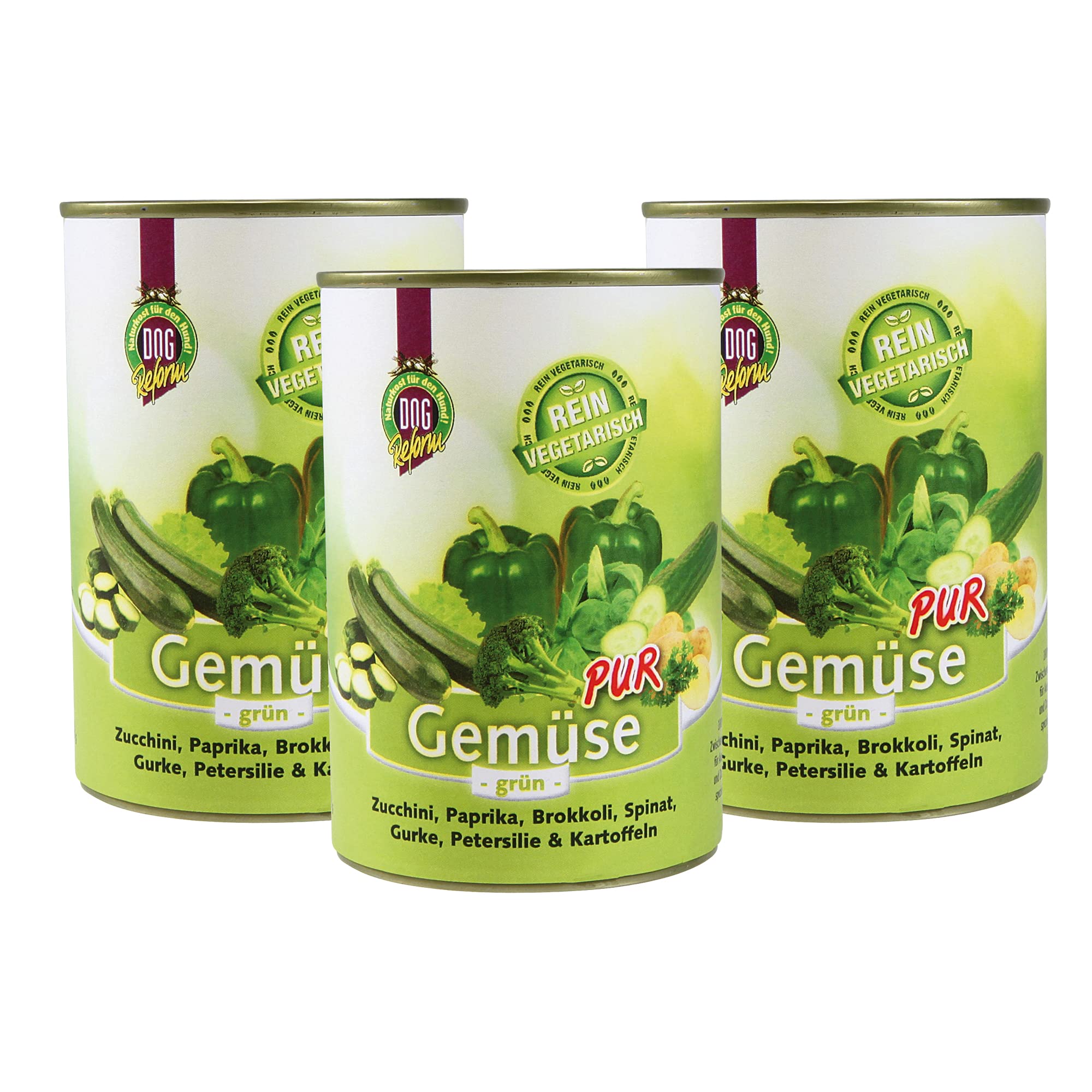 Schecker Nassfutter - Gemse PUR - grn - getreidefreies Hundefutter - 3 x  410 g Menge - kalorienarm - Ditfutter - Schonkost : Amazon.de: Haustier
