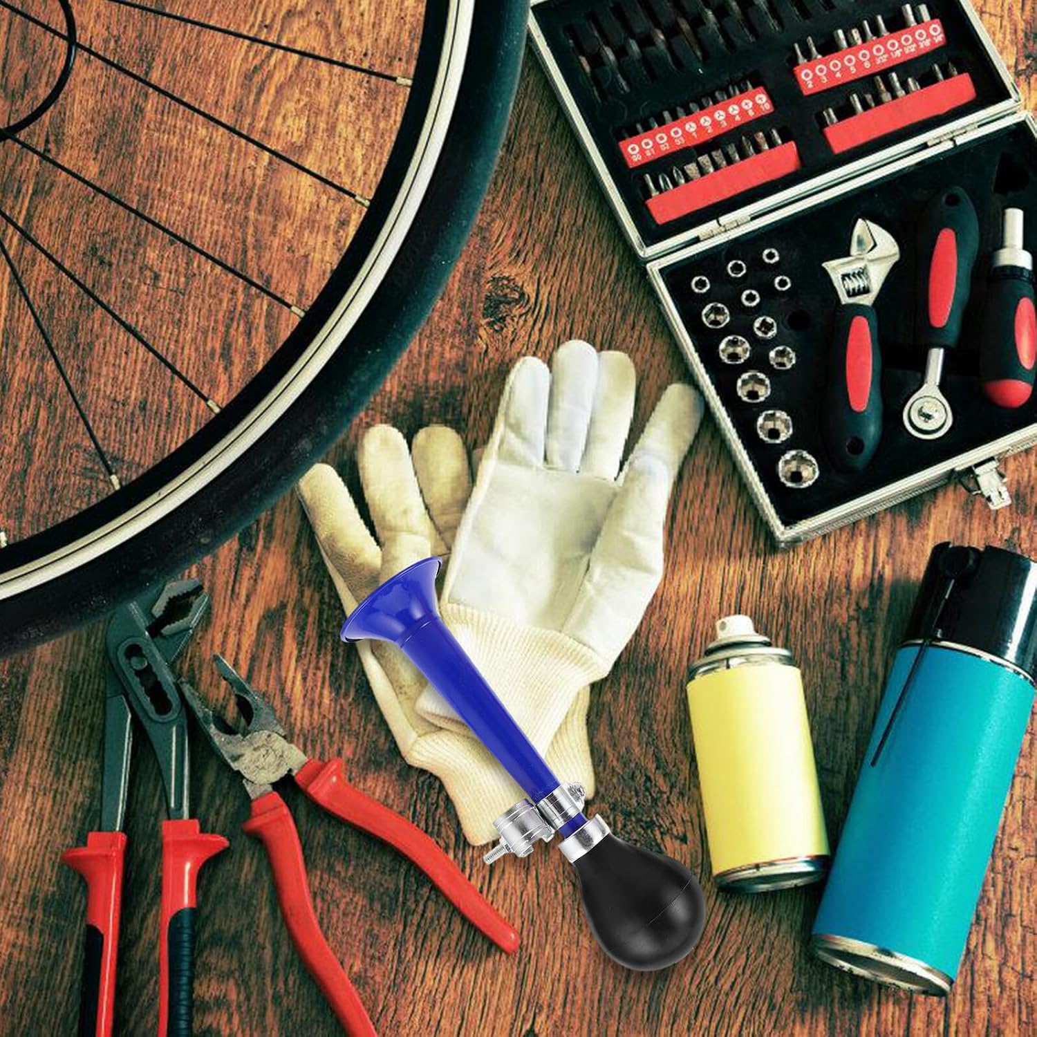 2pcs Metal Bicycle Air Horn Loud Horns for Mountain Bikes Bikes Scooters Cycling Accessories Colorful Vintage Bell Set