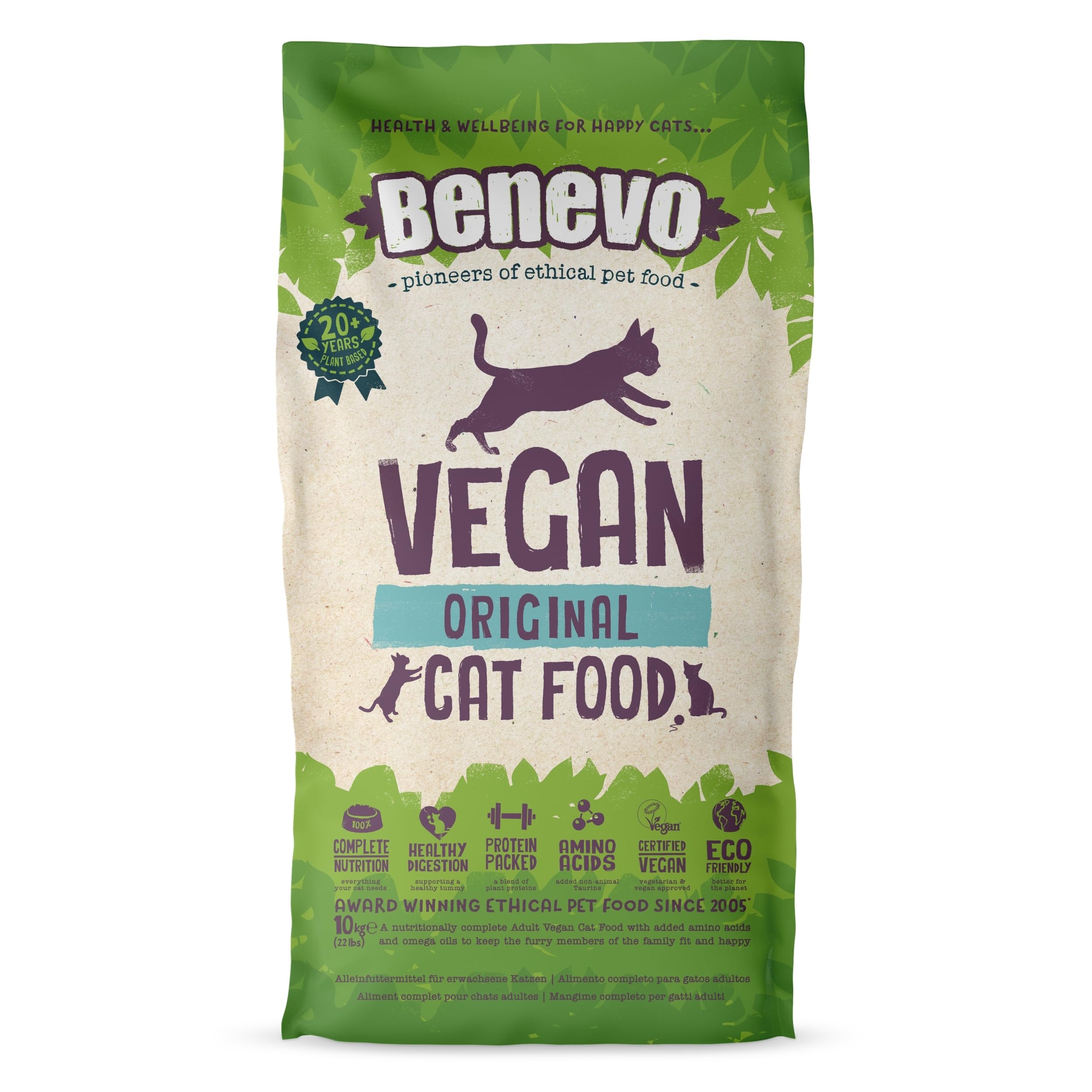 Benevo veganistisch kattenvoer 10kg – Volledig droogvoer, Hypoallergeen