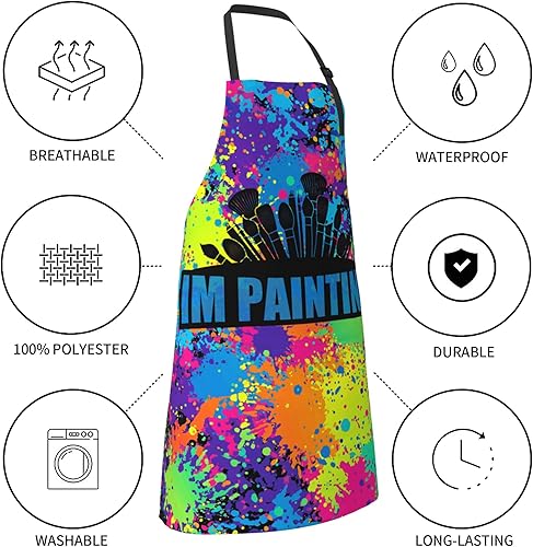 Miniatura 4 de Delantal divertido delantal de poliéster con bolsillo para cocinar cocina asado adultos