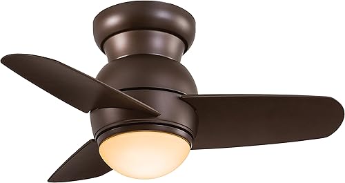 Minka-Aire F510-ORB Ventilador de techo de montaje empotrado, 3 aspas de bronce aceitado con luz de 30 vatios, bronce aceitado