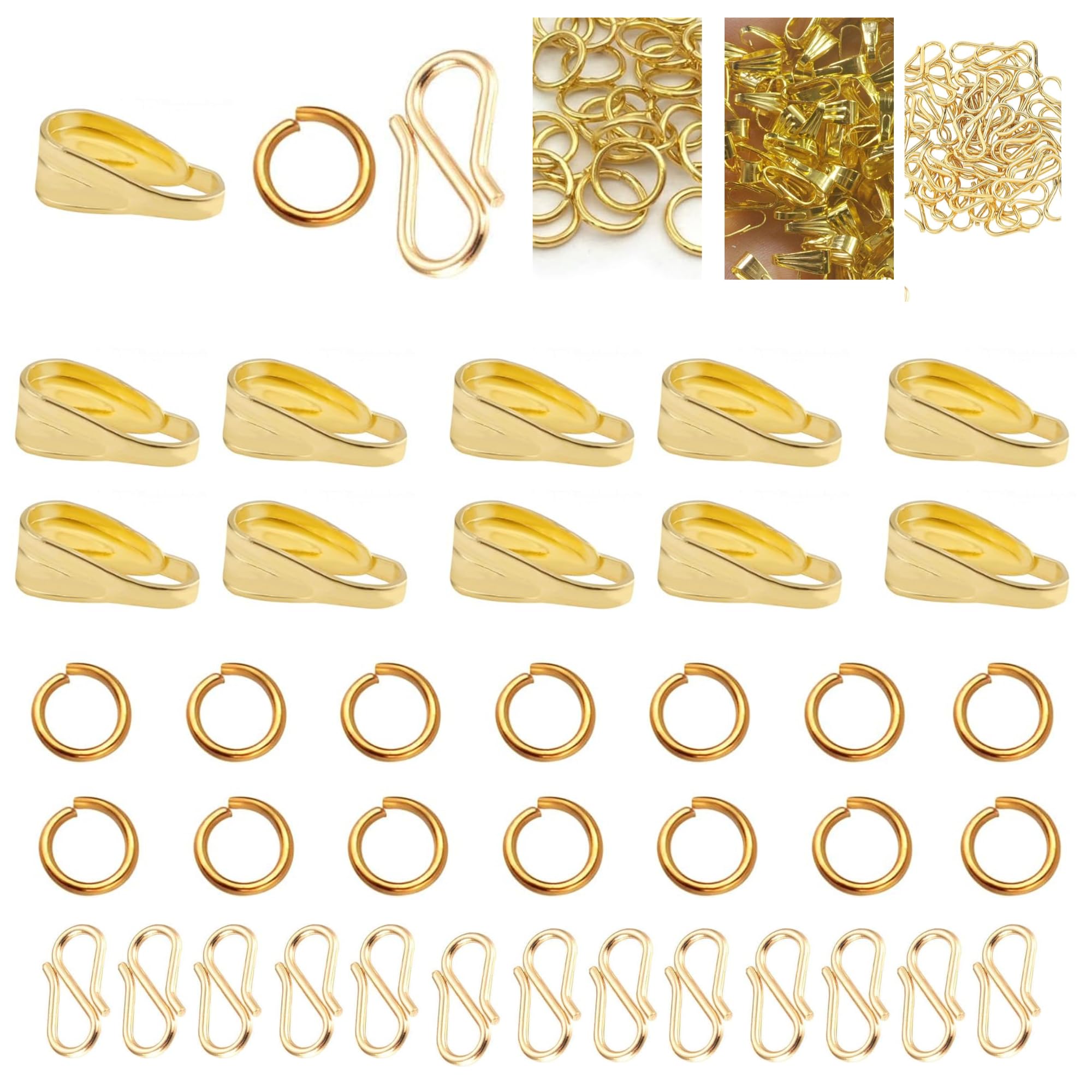 Hanging Tree Jewellery Making Accessories Clasps Chain Connector+Jumpering+S Hooks Metal Jewellery Clasp for Pendant Bracelet Necklace 3 Pack (jumpring + Punch + s Hooks 10 Pcs + 10 Pcs + 10 Pc)-image-36