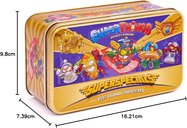 SUPERTHINGS Lata Gold Serie 5, Incluye el ultrararo (Kid Fury), los 2 líderes Dorados, los 6 capitanes Plateados y los 2 Aerowagons Dorados - 5