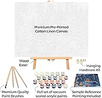 Vista 2 de Ledgebay Kit de pintura por números para adultos, lienzo enmarcado para principiantes a avanzados, kit de pintura por números, incluye juego