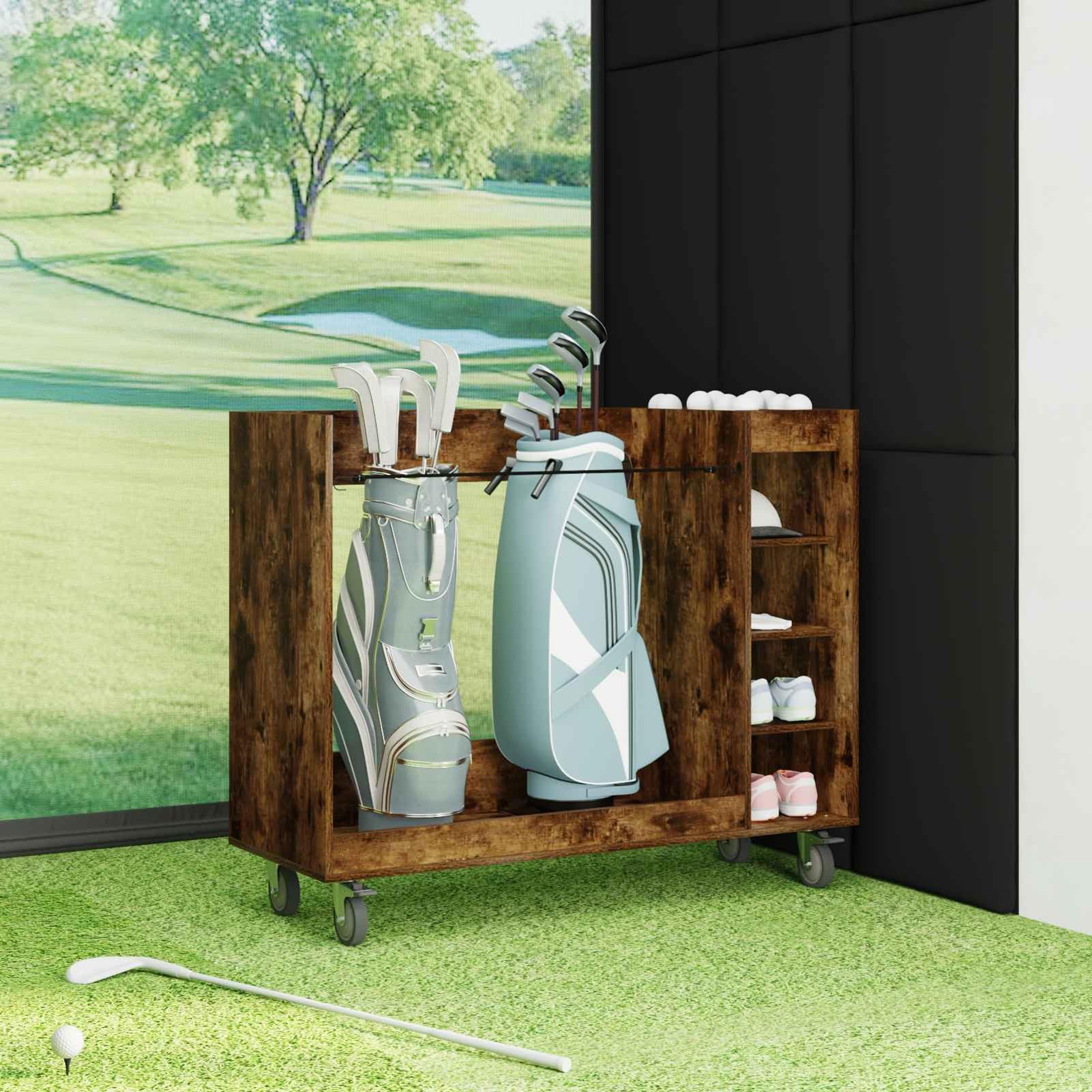 Gecheer Golf-Schrank, 120 x 45 x 98 cm, Eiche, Stauraum für Golfzubehör, für Garage und Wohnraum