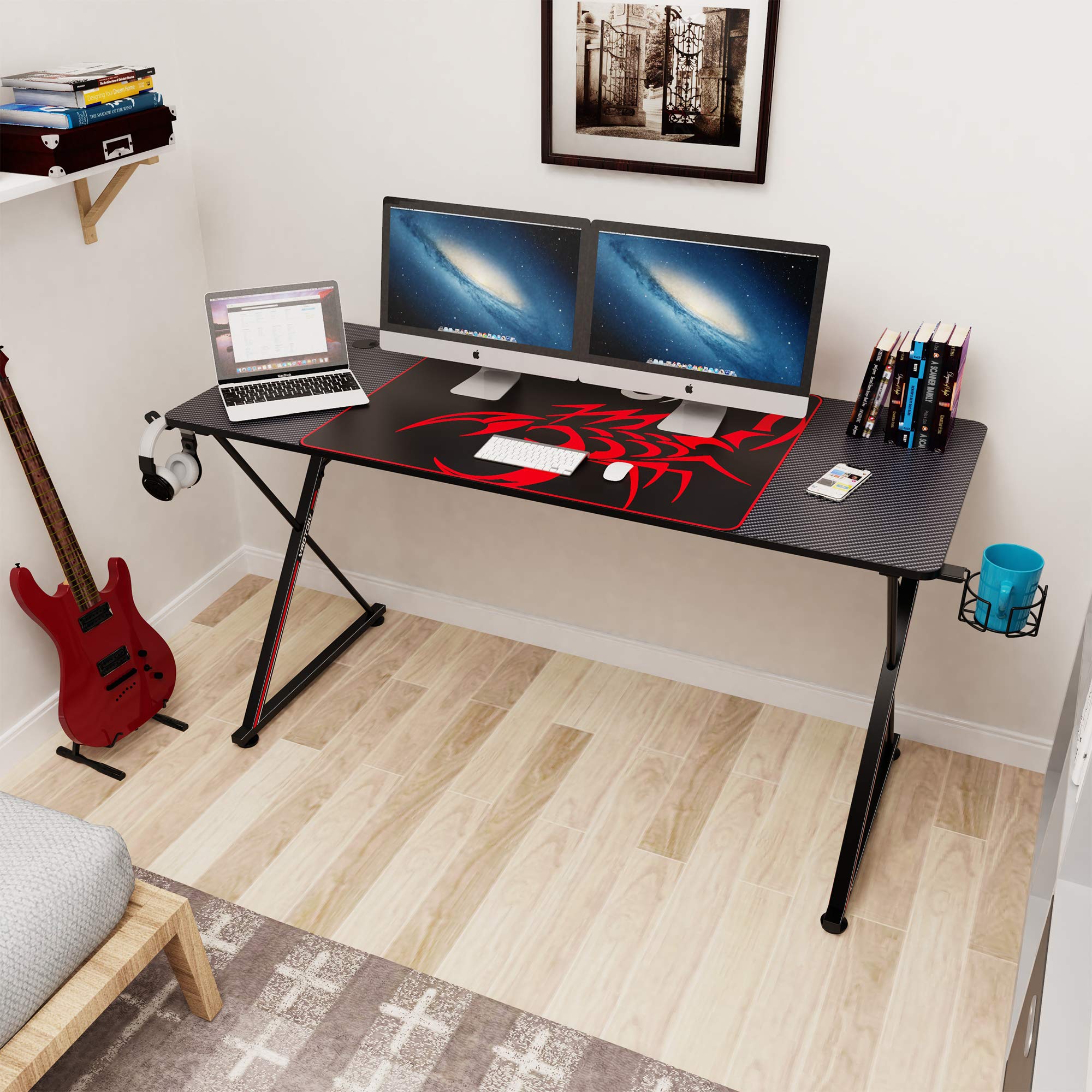 EUREKA ERGONOMIC Gaming Desk 140 * 60cm Computer Gaming desk PC Gaming