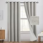 Limay Blackout 84 Inches Long Room Darkening Curtains for Bedroom, 100% Black Out Textured Thermal Drapes Privacy Protection 2 Panels Set(W52 x L90 Inch, Dove Grey,2 Panels)