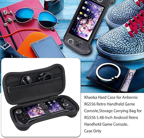 Vista 6 de khanka Funda de viaje rígida de repuesto para consola de juegos de mano retro Anbernic RG556, solo funda.
