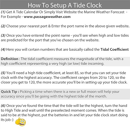 Miniatura 9 de Nagina International Nautical Time Tide - Reloj de marea en base de madera de alta calidad, decoración para colgar en la pared de latón pulido (16