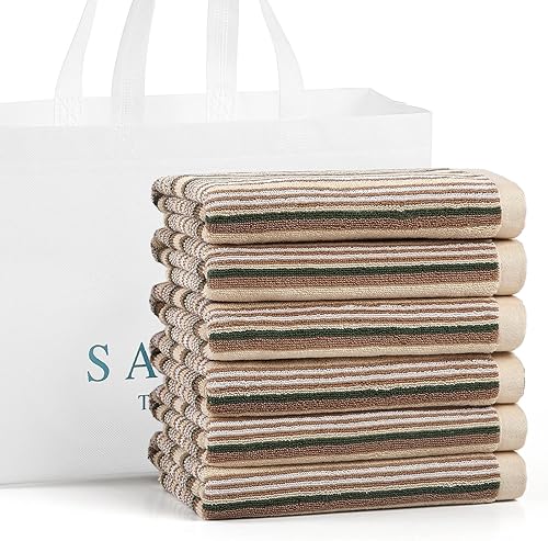Miniatura 14 de SALAS Toallas de cocina para secar platos, paños de cocina grandes de algodón, paños de cocina de rizo a rayas, juegos de toallas gruesas altamente