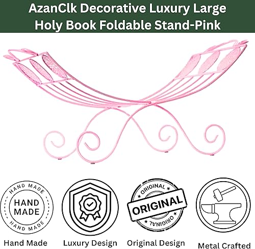 Miniatura 10 de AzanClk Soporte decorativo de metal para libros de texto grandes, Biblia, Corán, Geeta y otros libros sagrados o revistas (negro)