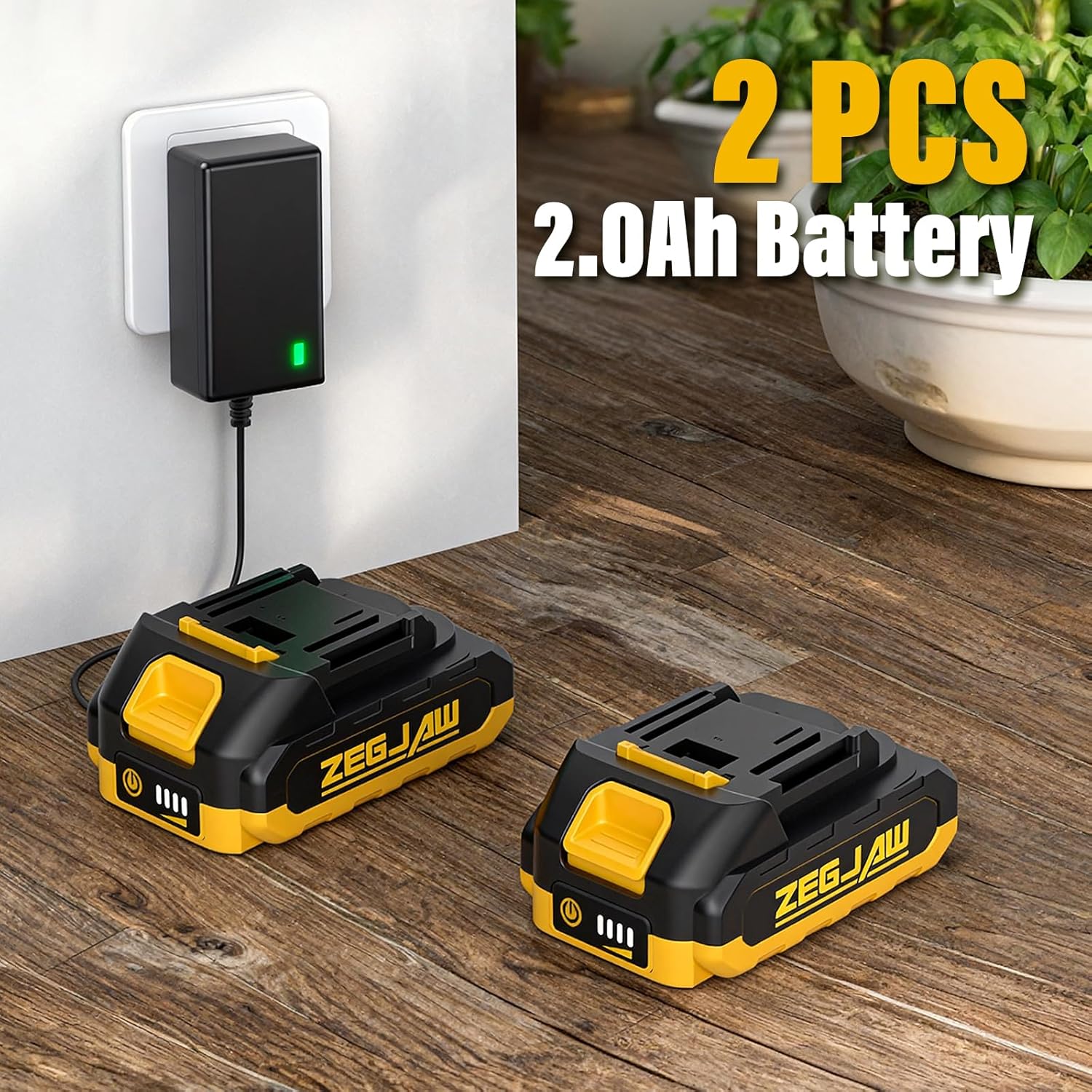 2-IN-1 Cordless Pole Saw & 6 Inch Mini Chainsaw with 2 Pack 2.0Ah Battery and Charger, Electric Pole Saw for Tree Trimming with Adjustable Extension Pole