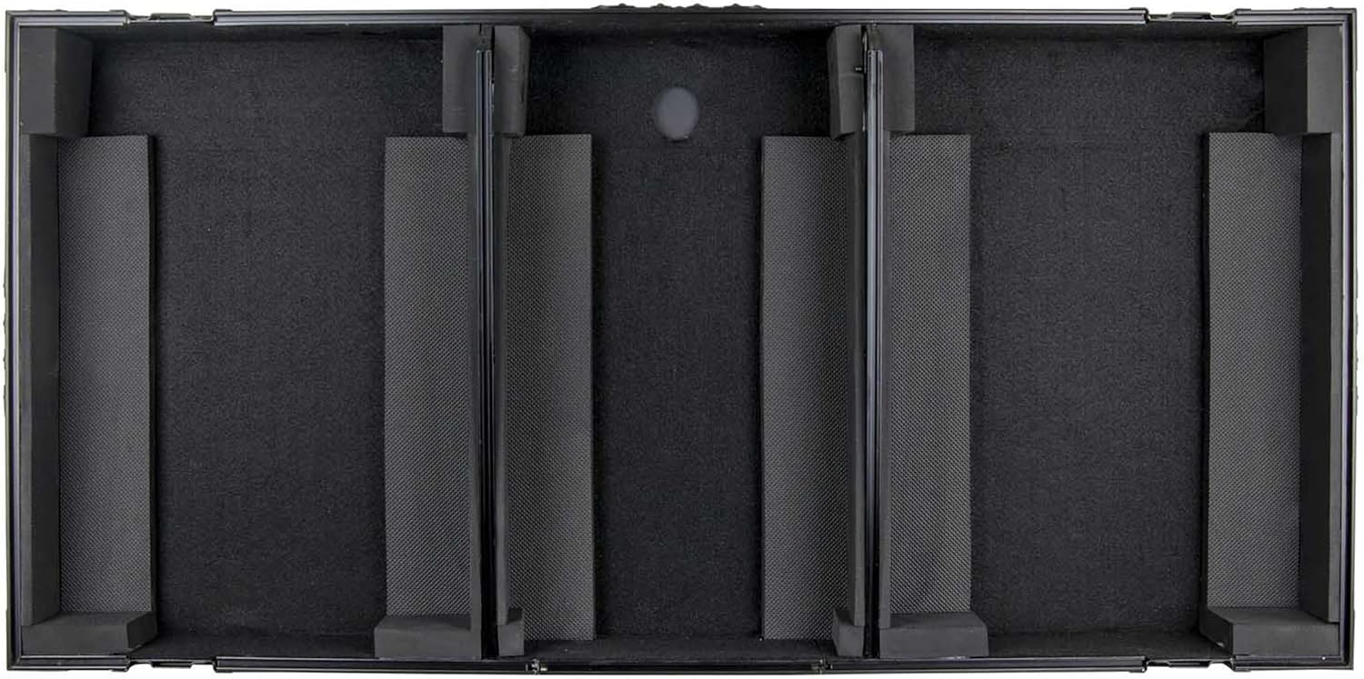 Black Low Profile Rane Twelve and Rane Seventy/Seventy-Two Coffin Flight Case with Glide Platform