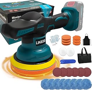 Poliermaschine Auto für Makita 18V-Akku, 6 Zoll Orbital Auto Politur mit 8 Variablen Geschwindigkeiten,27pcs Auto poliermaschinen Set, für Polieren/Wachsen/Autodetaillierung (ohne Akku)