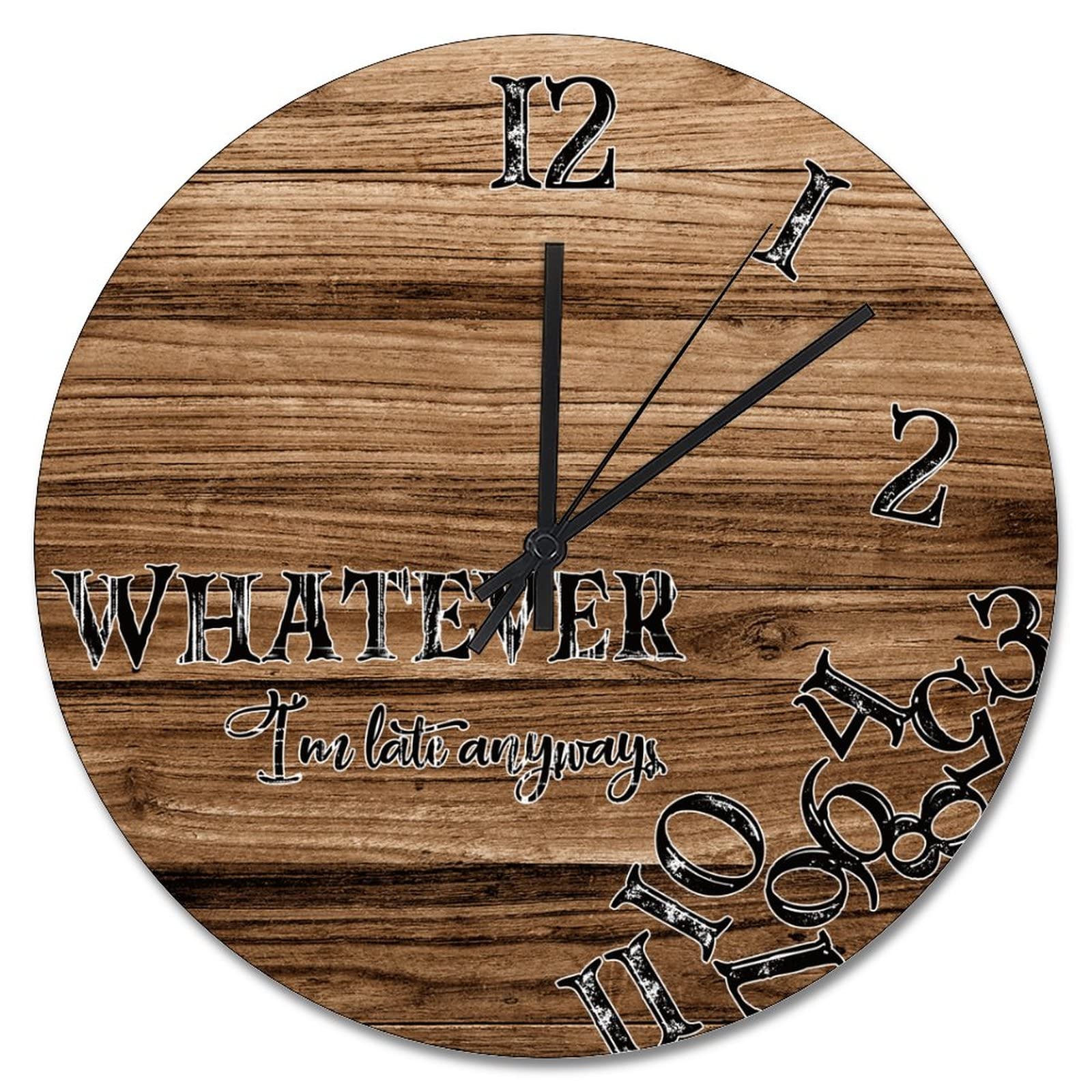 Horloge murale style grain de bois marron 38cm le cadeau déco idéal pour une crémaillère