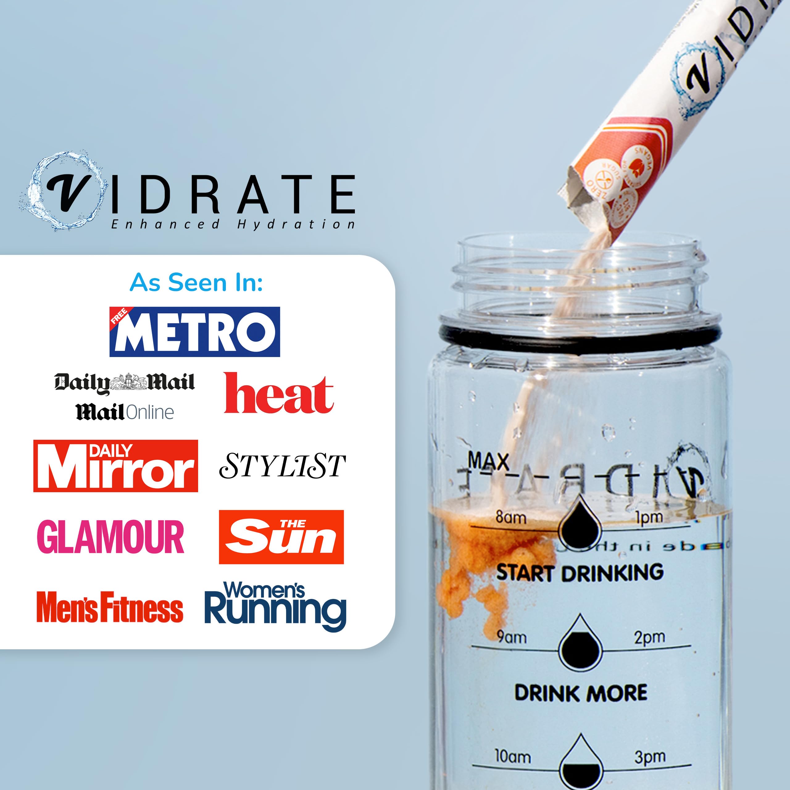 ViDrate 30 Variety Electrolyte en poudre - Électrolyte Hydratation sans sucre Boisson électrolyte pour adultes et enfants - Riche en vitamines, minéraux et compléments