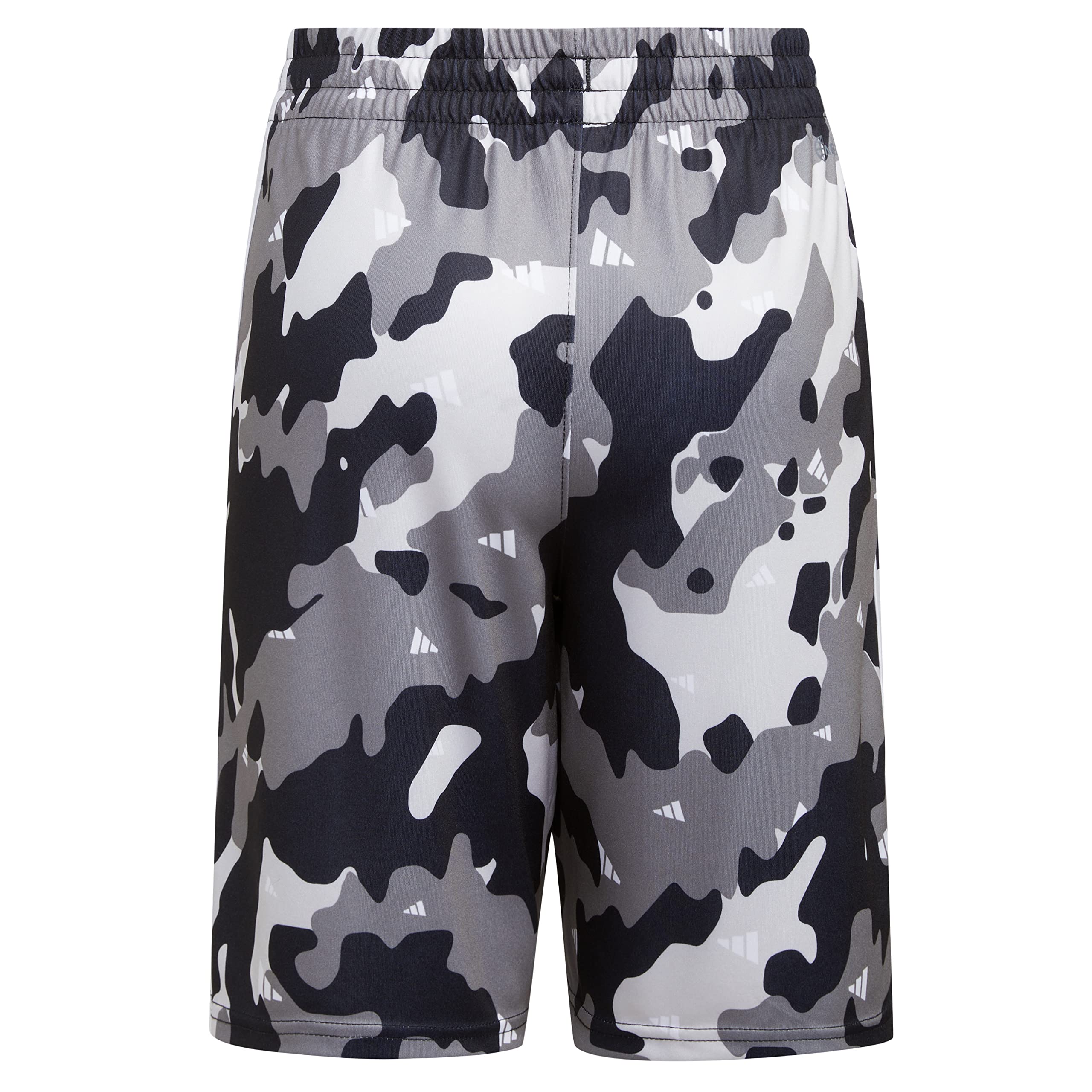 adidas Boys' Little AEROREADY Elastic Waistband Camo Shorts, Black, 4