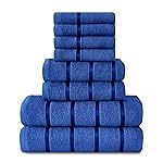 GC GAVENO CAVAILIA Luxury 8 Pack Boston Bale Set, Extra Soft 100% Egyptian Cotton, Highly Absorbent Towel 450 GSM, ROYAL BLUE, MAIL BAG