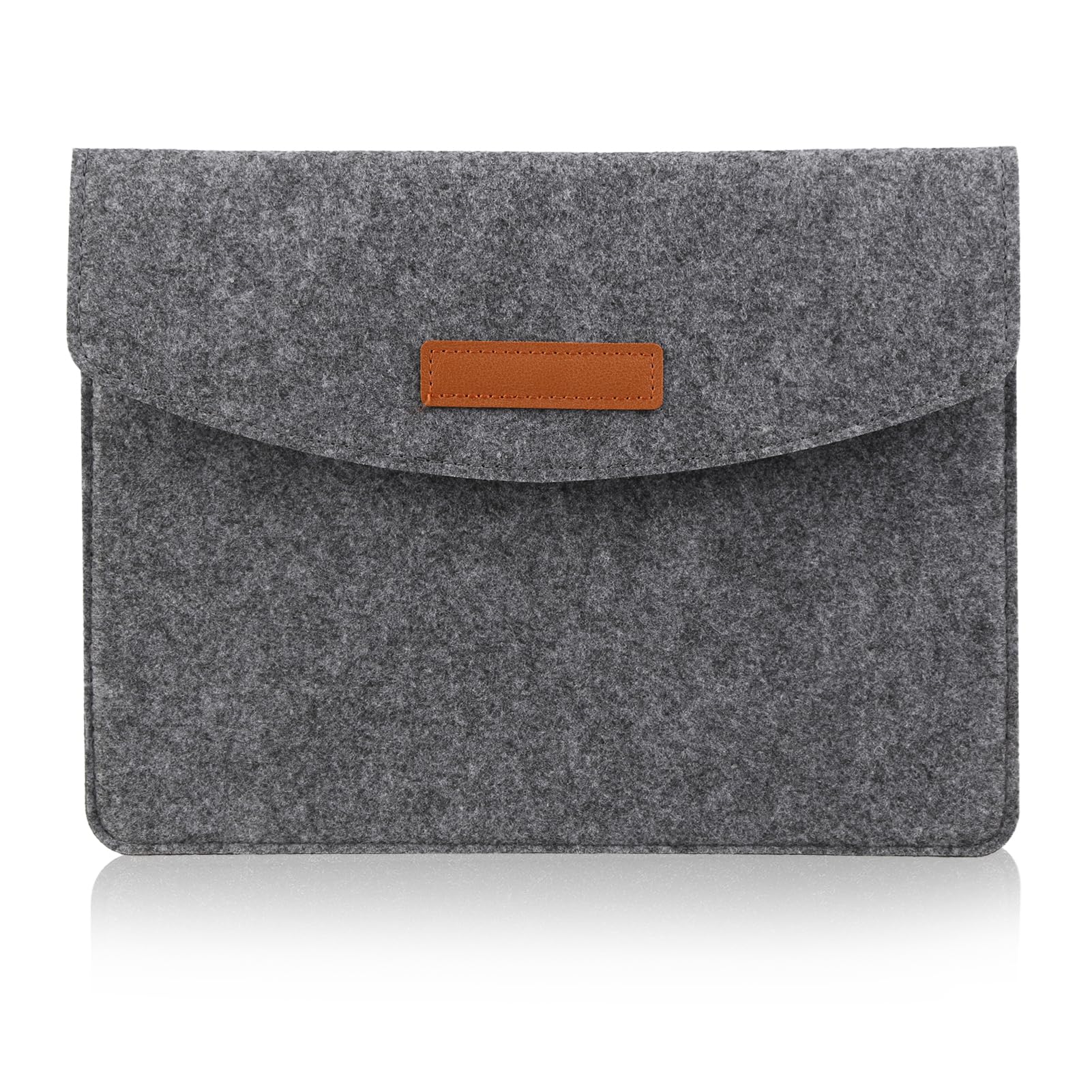 9-11" Zoll Tasche aus Filz, Tablet Tasche 11 Zoll für iPad Air 11 & iPad Pro, Dünne Schutzhülle mit Klettverschluss und Zusatzfach, Leichte Tablet Hülle für Alltag Reise Büro Hellgrau