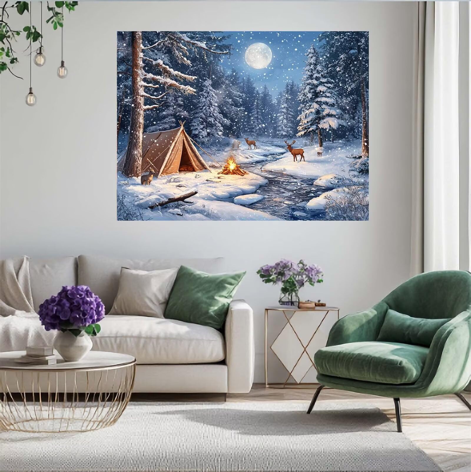 Puzzle zimowe, 6000 elementów, las, puzzle dla dorosłych, z pudełkiem na prezent, duże drewniane puzzle dla dorosłych, gra zręcznościowa dla całej rodziny, prezenty dla kobiet, 105 x 180 cm, 1257y