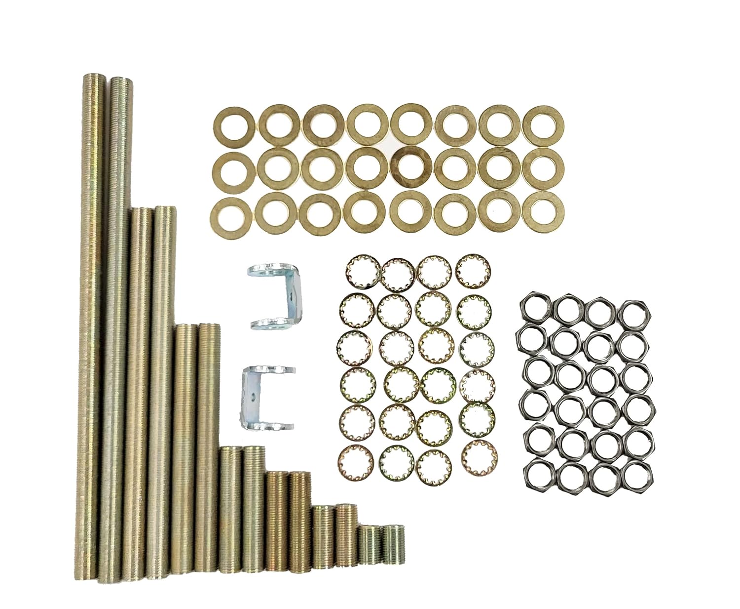 B&P Lamp® Assorted Lamp Repair Hardware Kit - 88 Total Pieces Includes 24 Each Washer, Lock Washer, and Nut, 2 of Hickey and Various Size Pipe