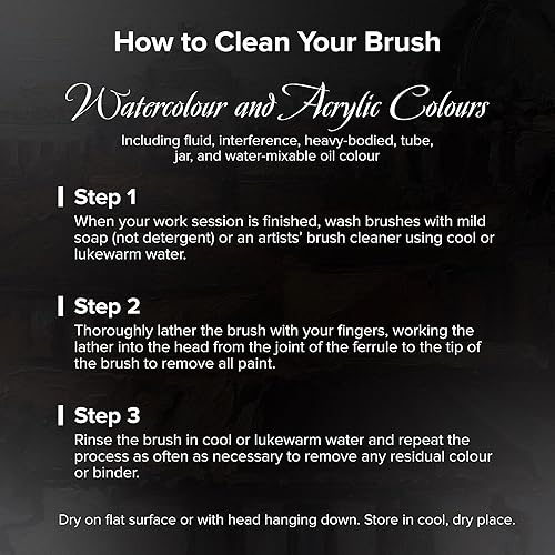 Miniatura 21 de Silver Brush - Pincel de mango corto, mezcla de ardilla y risslon, terciopelo negro, Natural, Round, talla 6