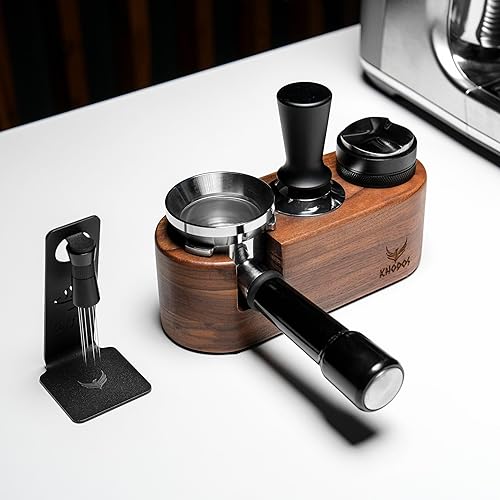 Miniatura 5 de Estación de amortiguación de espresso KNODOS compatible con accesorios de máquina de espresso de 2.008in para barra de café, soporte de manipulación