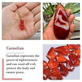 SmileBelle Red Necklace for Women, 14K Gold Filled Carnelian Necklace as July Birthstone Crystal Pendant Necklace as Birthday Gifts Necklaces for Girls Carnelian Gifts as Christmas Stocking Stuffers
