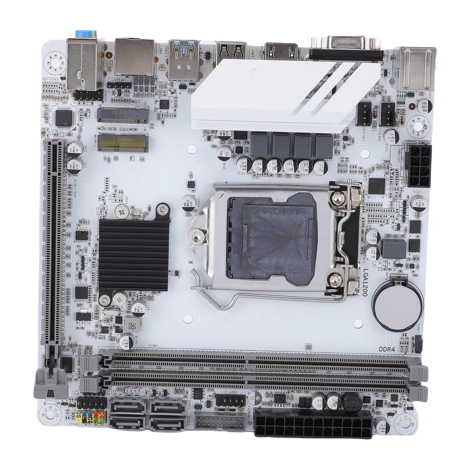 Placa Base para Computadora, Placa Base H510 ITX Soporte LGA 1200 Placa de Escritorio Mini ITX DDR4 de Doble Canal de 64 GB con Ranura M.2 NVMe y PCIe 3.0 X16