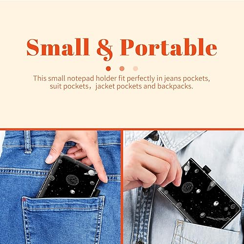 Miniatura 57 de Juego de 4 soportes para bloc de notas de tamaño de bolsillo, de piel sintética, mini bloc de notas con 2 bloc de notas pequeños y lápiz capacitivo