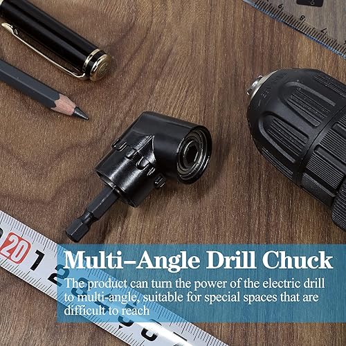 Miniatura 4 de Destornillador de ángulo recto de 105 grados, adaptador de accesorio de extensión de taladro con enchufe magnético hexagonal de 14 pulgadas y unidad