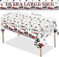 Vista 2 de Tudomro Mantel para auto, 3 unidades, rectangular, desechable, de plástico, 54 x 108 pulgadas, resistente a las manchas, impermeable, para niños