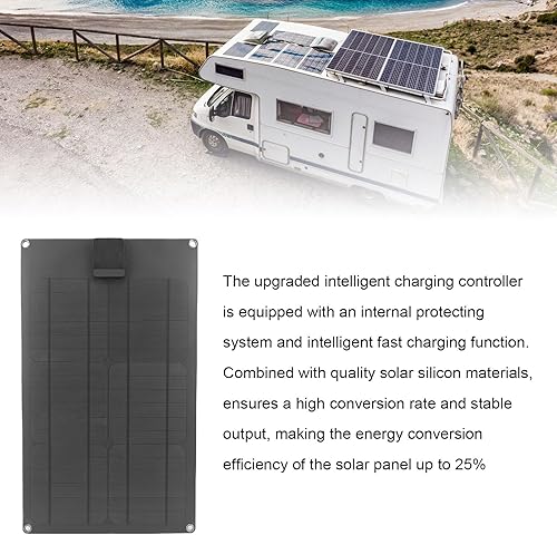 Miniatura 4 de Fafeicy Cargador de batería solar de 30 W, kit de panel solar portátil con controlador inteligente mejorado para automóvil, barco, RV, motocicleta